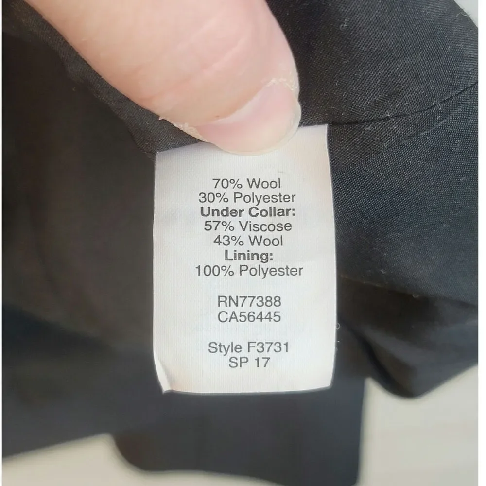 J. CREW WOOL BLEND 2 BUTTON BLAZER IN BLACK, SZ 2